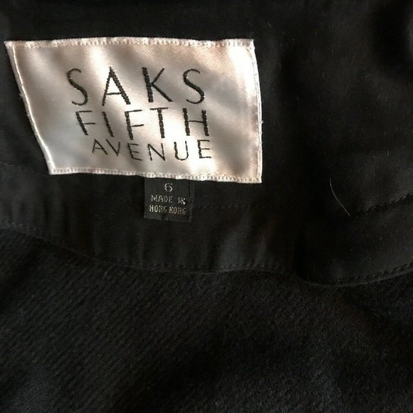 Saks Fifth Avenue dbl breasted black trench coat - Picture 6 of 7